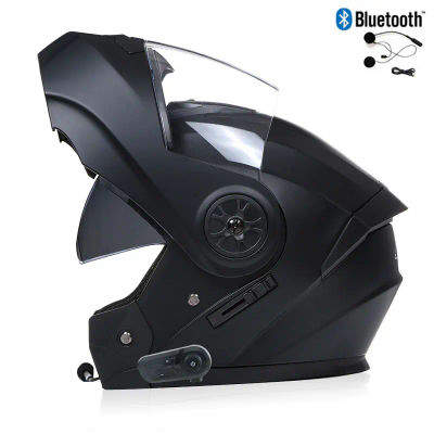 Casco de motocicleta con Bluetooth para hombre y mujer, máscara completa de seguridad para descenso, Motocross, carreras, Modular, abatible hacia arriba, aprobado por DOT