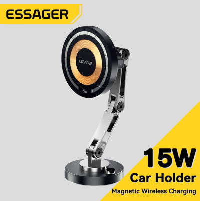 Essager 15W soporte magnético inalámbrico para teléfono de coche cargador ajustable para iPhone 15Pro Max Samsung soporte Universal para teléfono