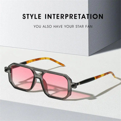 Gafas de sol de moda UV 400 Leopard Street Wear para hombre, gafas de sol de doble puente para mujer