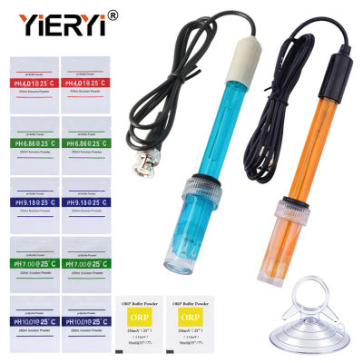 Kit de sondas de electrodo Yieryi Ph‑201 y ORP‑101, cable de 2M/3M con polvo amortiguador de pH/ORP y solución de KCL en polvo para monitor de calidad del agua