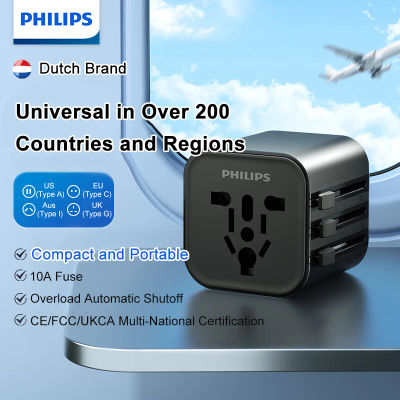 Adaptador de Viaje Global Philips, Enchufe de Conversión Universal Philips, Adaptador para EE. UU./UE/Australia/Reino Unido