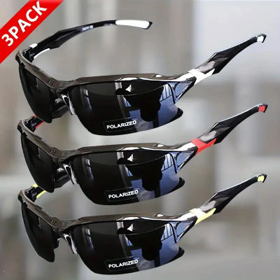 Conjunto de gafas de moda para hombre, gafas de sol con montura de espejo envolvente, elegantes, adecuadas para ciclismo, conducir, pescar