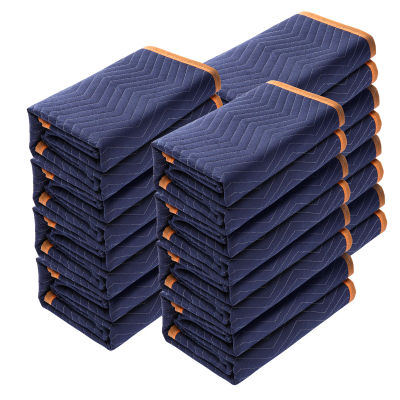 SucceBuy 35/65 lbs Mantas para mudanzas 12 paquetes 80 "x 72" Manta de embalaje Almohadillas para mudanzas resistentes para proteger electrodomésticos de muebles