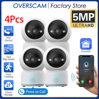Cámara IP de 5MP con un Solo Clic, Cloud365, Cámara de Vigilancia Inalámbrica WiFi para Interiores, Seguimiento Automático, CCTV, Monitor para Bebés