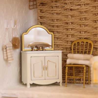 Muebles de Casa de Muñecas en Miniatura, Escala 1:12, Bañera de Hierro, Lavabo, Inodoro, Adecuados para Decoraciones de Baño de Casa de Muñecas