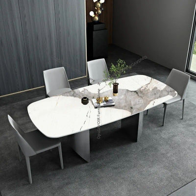 Mesas de comedor de losa de roca minimalista italiana, mesas de comedor y cocina minimalistas modernas, muebles para el hogar de diseño creativo FYDT