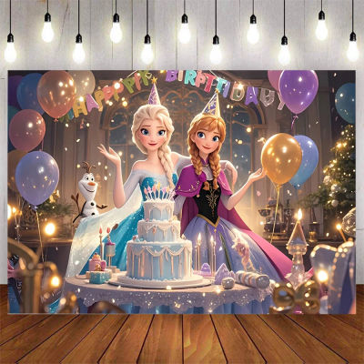 Fondo de Pantalla con Diseño de las Princesas Elsa y Anna de Frozen, Decoración para Fiestas de Cumpleaños de Niñas, Artículos para Baby Shower, Fondo para Fotos