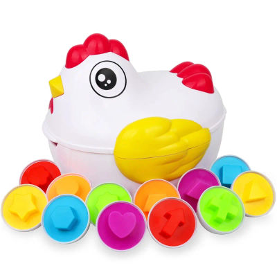 12 huevos a juego Montessori, juguetes sensoriales para bebés, huevos de Pascua, colores de pollo, clasificador de formas, juguete educativo de aprendizaje para niños, regalos