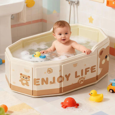 Bañera plegable para bebés y niños pequeños, estructura duradera plegable y a prueba de fugas, reforzada, 1 ud.