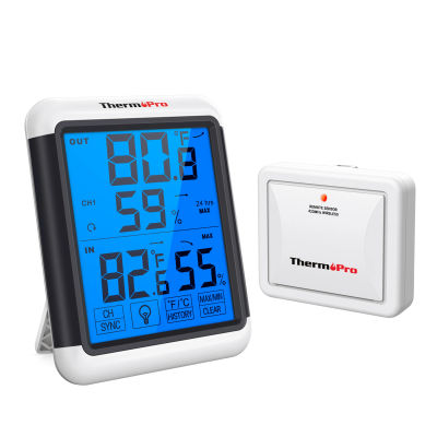 ThermoPro-Monitor de temperatura y humedad para interiores y exteriores, estación meteorológica con función de retroiluminación, TP65C