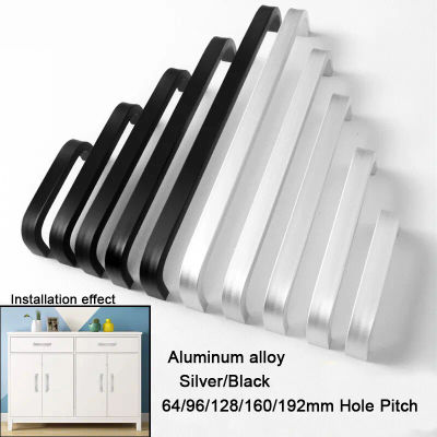 Juego de 12 Tiradores Modernos para Armario, 64mm/96mm/128mm/160mm/192mm, Tiradores de Aluminio Sólido para Muebles de Cocina y Cajones