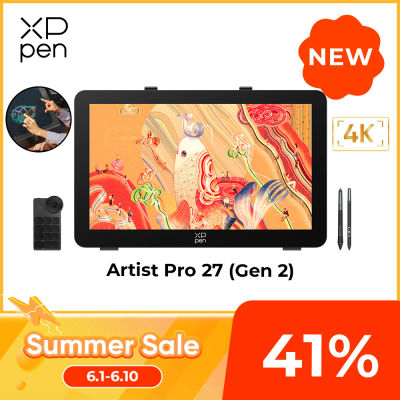 XPPen Artist Pro 27 (Gen 2) Tableta Gráfica con Monitor Mega Display 4K+120Hz de 27 Pulgadas con Táctil de Diez Dedos y 1.07 Mil Millones de Colores