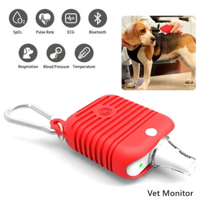 BERRY Bluetooth VET oxímetro de pulso veterinario veterinario ropa inteligente SPO2 frecuencia de pulso ECG Monitor de mascotas aplicación IOS