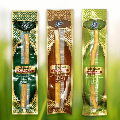 3 Palitos de Miswak de Diferentes Sabores - Plantas Árabes Naturales para Dientes Saludables y Aliento Más Fresco (Menta, Original y Clavo)