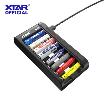 Cargador de Baterías XTAR L8 1.5V Li-ion 1.2V Ni-MH AA/AAA QC3.0 18W Cargador Rápido Inteligente Adaptador Portátil Recargable