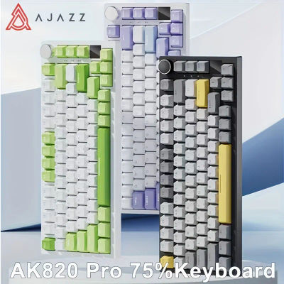 Teclado Mecánico AJAZZ AK820 PRO 2.4G/Bluetooth/USB-C, Teclado para Juegos RGB Intercambiable en Caliente con Diseño Gasket