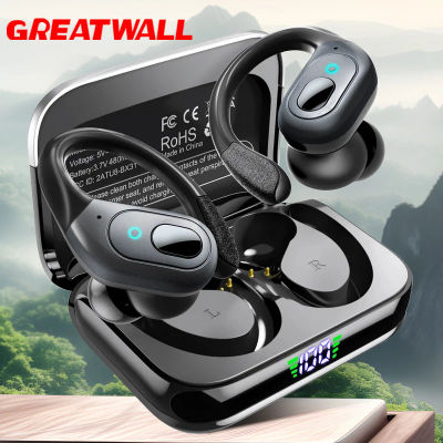 GREATWALL-auriculares inalámbricos TWS con Bluetooth 5,3, cascos deportivos con gancho para la oreja, estéreo, reducción de ruido, llamada HD