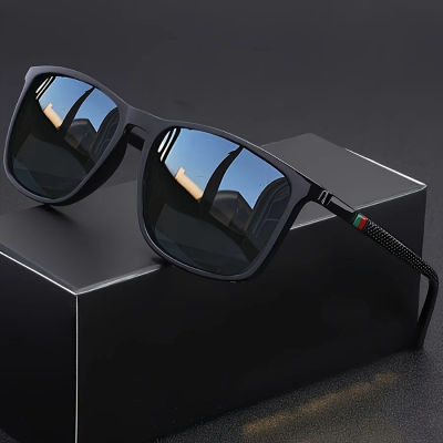 Gafas de sol cuadradas clásicas para hombre, cómodas y ligeras, con montura negra, ideales para regalos de fotografía de viajes