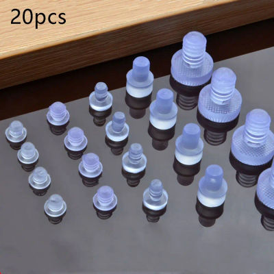 Tornillos de goma transparentes para puerta de armario, tapones para agujeros, anticolisión incrustados, almohadilla antideslizante para pies, sujetadores para muebles, 20 piezas