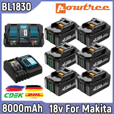 Para batería Makita BL1830 18V 8000mAh batería BL1830 BL1815 BL1860 BL1840 herramienta batería recargable con cargador 6A/cargador 4A