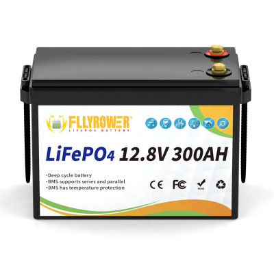 Stock de Alemania FLLYROWER 12,8 v 100Ah Bluetooth 120Ah 180Ah 300Ah LiFePO4 batería Solar de litio Lifepo4