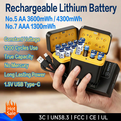 Batería Recargable AA 4300mWh AAA 1300mWh con Estuche de Carga para Control Remoto de Juguetes, Consola de Juegos, Ratón, Timbre, Monitor de Presión Arterial