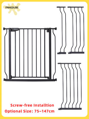 PANGDUBE Puerta de seguridad para niños, con montaje a presión, puerta de seguridad para escaleras para bebés, barrera de seguridad para mascotas para perros y gatos, puerta a prueba de niños para