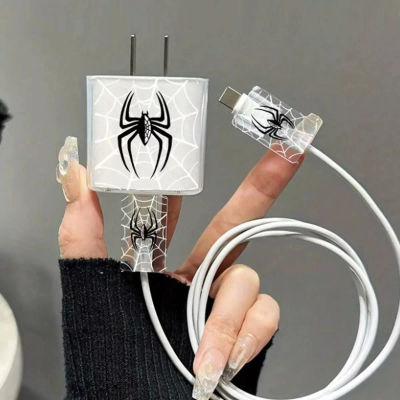 Juego de 3 piezas: Cargador, Funda Protectora Transparente para iPhone de Apple (18W/20W), Organizador de Cables y Protectores de Puertos Antirrotura