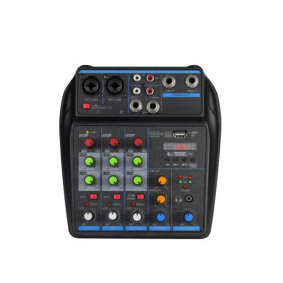 Mezclador de 4 canales, consola mezcladora de DJ con Bluetooth, Monitor de potencia fantasma de 48V, sistema de Karaoke, mezclador USB de Audio