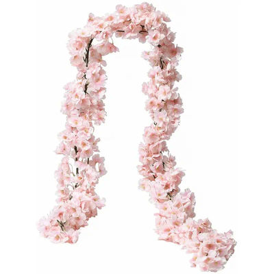 1 Pieza de Enredadera de Flores de Sakura Artificiales de 5.6 Pies, Decoración para Bodas, Jardín, Arco de Rosas, Fiesta en Casa, Primavera, Novia, Plantas de Seda Artificial para Álbumes de Recortes