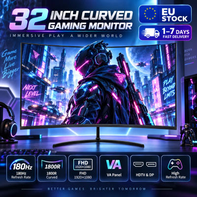 Monitor de juegos curvo de 32 pulgadas, 180Hz, 1800R FHD 1080P VA, monitor de PC con HDTV y DisplayPort DP, pantalla de alta frecuencia de actualización para juegos, hogar, oficina y dormitorio.