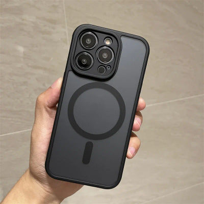 Funda Magnética Negra Anti-caídas para Magsafe para iPhone 16 15 13 14 Pro 14Pro 15Pro Max, Cargador de Coche, Funda Protectora Magnética