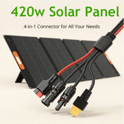 Panel Solar Plegable Portátil CHUBAN de 420W, Cargador de Batería Solar de 400W, Energía de Respaldo de Emergencia para Exteriores, para Camping, RV, Hogar