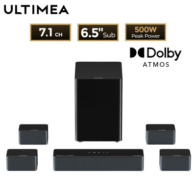 Sistema de Sonido Envolvente ULTIMEA 500W 7.1, Barra de Sonido para TV con Dolby Atmos y Control por Aplicación, Altavoz Bluetooth para Cine en Casa con Subwoofer