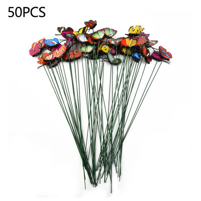 50 Uds estacas de mariposa mariposa de simulación colorida jardín al aire libre maceta para plantas decoración de jardín de primavera 25*4cm