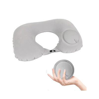 Almohadas de viaje inflables para aviones, almohada portátil súper ligera para el cuello, almohada inflable automática para vértebras cervicales en forma de U, 1 ud.