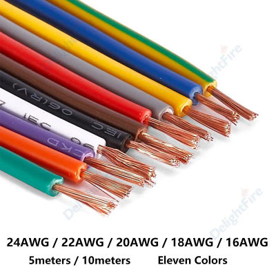 Cable eléctrico Multicolor 14 16 18 20 22 AWG Cable electrónico de cobre de PVC Flexible para equipo tira de luz LED altavoz