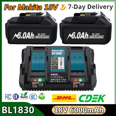 Para Makita BL1830 batería 6A cargador 18V 6000mAh batería de repuesto para BL1860 BL1850 BL1840B 6.0Ah herramienta batería recargable