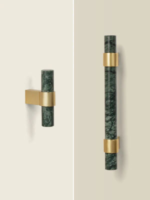 SAILANKA-tiradores de muebles de latón y mármol Natural, tiradores de armario con cajones de lujo, luz nórdica, barra en T