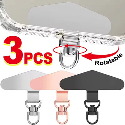 360 ° Pestaña de sujeción de teléfono de acero y Metal con rotación, junta de parche para cordón de teléfono móvil, pieza de conector de seguridad Universal para cordón de teléfono móvil