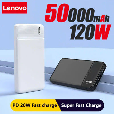 Lenovo 50000mAh PowerBank 120W Portable Super Fast Charger External Battery PowerBank High Capacity Supply For iPhone Samsung