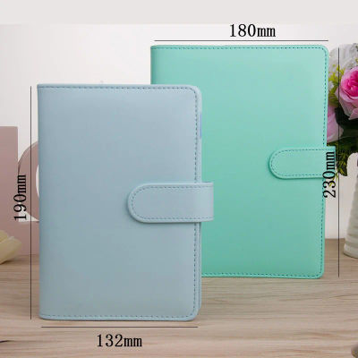 Color macarrón A6/A5 PU cuero DIY carpeta cuaderno cubierta diario Agenda planificador cubierta de papel papelería escolar