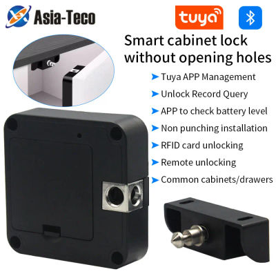 Cerradura de puerta de madera Invisible inteligente, cerradura electrónica sin llave, tarjeta IC, NFC, aplicación Tuya, desbloqueo, armario, muebles, cajón, cerraduras inteligentes