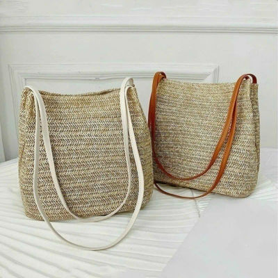 Bolso tejido de paja para mujer, cesta grande de mimbre, bolso de playa, bandoleras cruzadas de verano para mujer, bolso pequeño de playa para niñas, nuevo