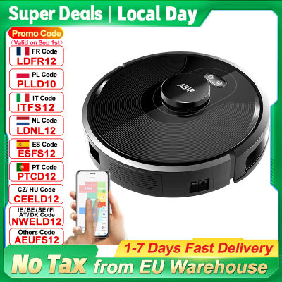ABIR Robot aspirador X8, con navegación láser Lidar, succión de 6500pa, mapa de suelo múltiple, lámpara UV, en húmedo en forma de Y fregado, zonas de aplicación sin Go,Sensor TOF único