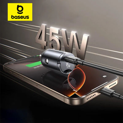 Baseus 45W cargador de coche UFCS PPS QC PD carga rápida para tabletas iPhone 17 16 15 14 Samsung Xiaomi HUAWEI Mini cargador de teléfono de coche