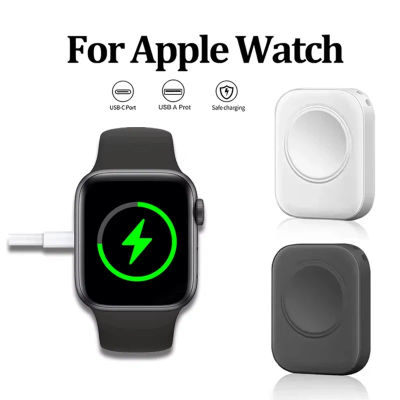 Cargador inalámbrico magnético rápido para Apple Watch Ultra 3 2 1 Series 9 8 7 6 SE, adaptador de base de carga, cargador portátil tipo C