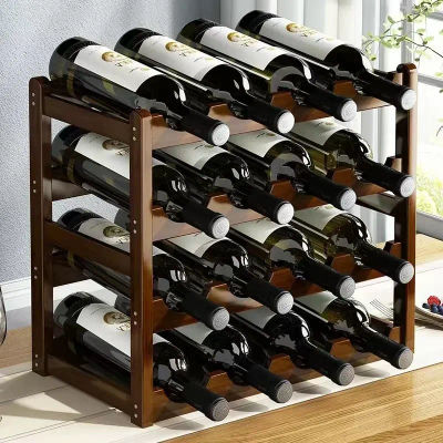 Estante de Vino Rojo Decorativo para el Hogar, Estante de Exhibición de Vino en Rejilla, Estante Creativo para Botellas de Vino, Mueble de Vino Simple, Almacenamiento Ensamblable