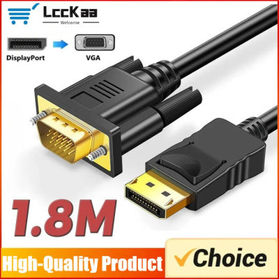 Convertidor DisplayPort a VGA de 1,8 M, adaptador de conexión DP a VGA, Cable de 1,8 m Full HD 1080P para escritorio, portátil, PC, TV, Monitor, proyector