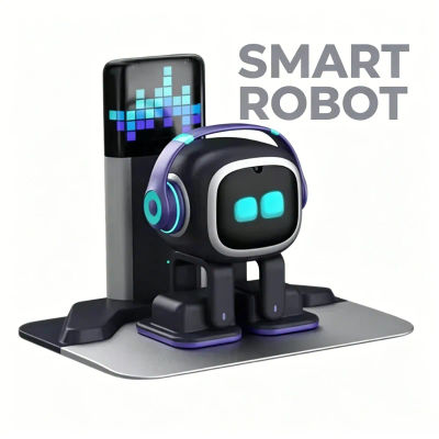 Robot de Compañía Inteligente AI EMO con Reconocimiento de Voz para Comunicación Emocional, Mascota Electrónica para Niños y Adultos